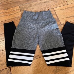 Bombshell Black/Grey Heather Thigh high leggings